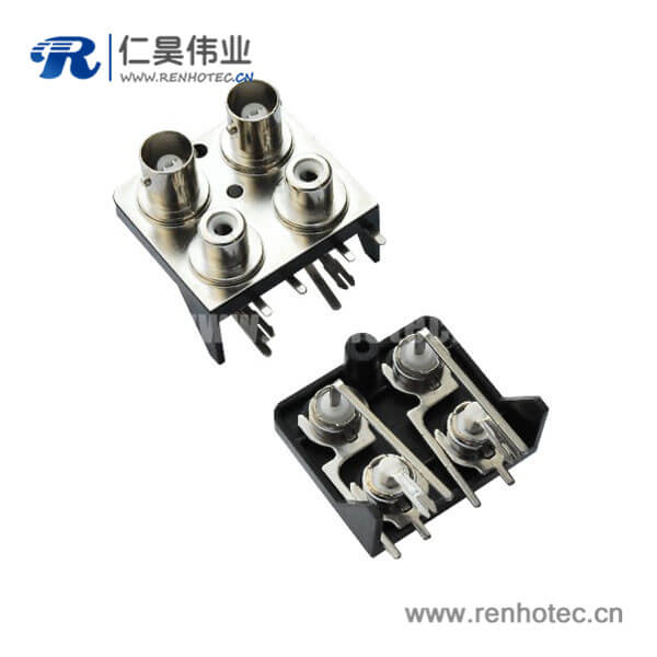 EB-001-0016 BNC連接器pcb連接器插座帶RCA彎式射頻接頭