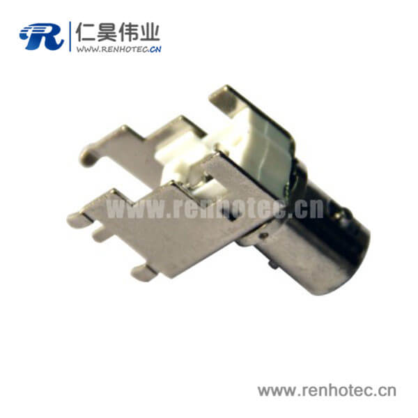 EB-001-0041 BNC射頻同軸彎式母頭鋅合金PCB板端連接器