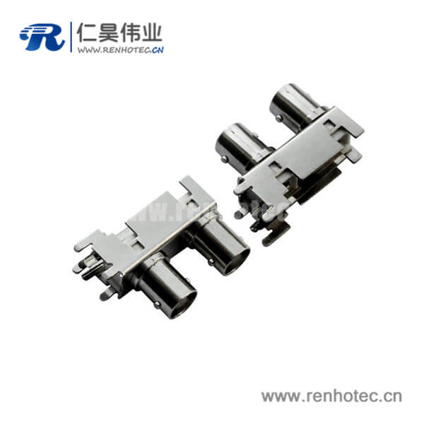 EB-001-0053 bnc同軸接口彎式射頻同軸鋅合金母頭PCB板端