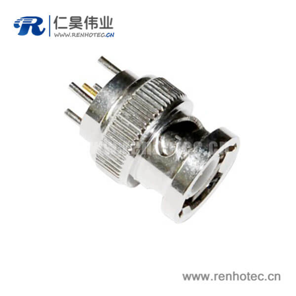 EB-001-0059 BNC直式鋅合金反極插頭射頻同軸連接器PCB板端