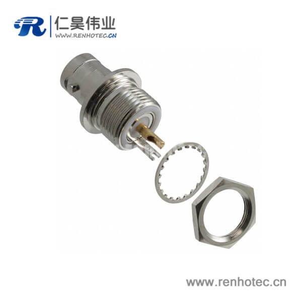 EB-001-0062 BNC直式穿墻鋅合金射頻同軸連接器母頭