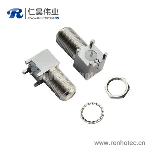 RHT-611-0003 F頭連接器母頭螺紋pcb板端彎式穿墻式