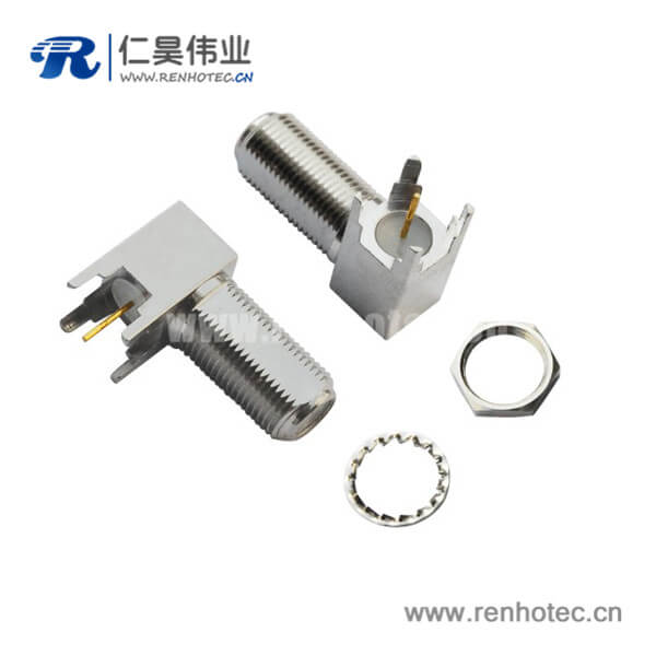 RHT-611-0004 f射頻同軸連接器pcb板端連接器彎式穿墻式母頭