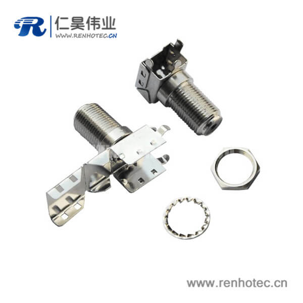 RHT-611-0008 F頭彎式母頭pcb 連接器板端射頻同軸穿墻
