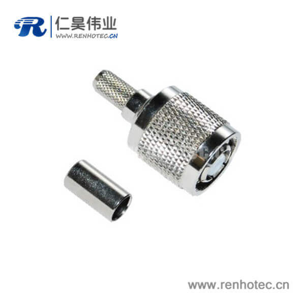 DOSIN-802-0002 tnc射頻連接器反極直式壓接插頭同軸接線RG58_59