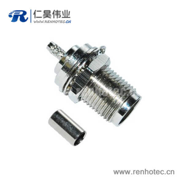 DOSIN-802-0009 tnc直式穿墻式壓接母頭同軸線纜RG6_58_59_174