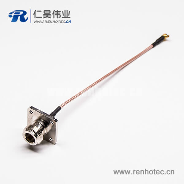 N型母頭連接器直式4孔法蘭轉彎式MMCX公頭同軸線纜