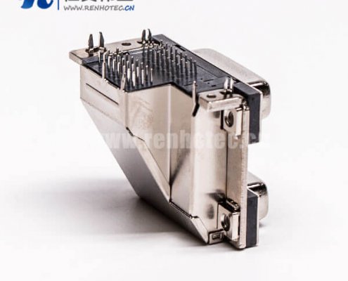 DVI24+1連接器雙胞胎母頭彎式魚(yú)叉插PCB板連接器