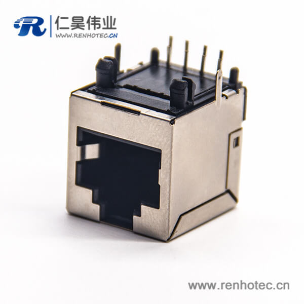 rj45接口直式母座DIP式接PCB板帶屏蔽插座8p8c rj45接口直式母座DIP式接PCB板帶屏蔽插座8p8c