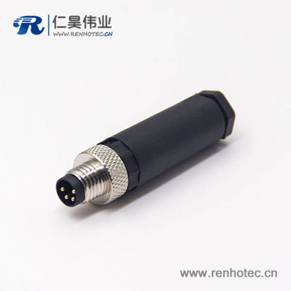 塑料m8連接器4芯公插直式不帶屏蔽鎖接接線 塑料m8連接器4芯公插直式不帶屏蔽鎖接接線