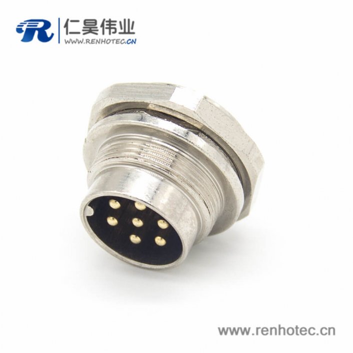 工業(yè)防水插座M16 7芯公頭直式面板安裝連接器 工業(yè)防水插座M16 7芯公頭直式面板安裝連接器