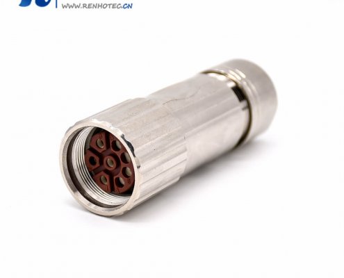 插座8芯 M40系列 直式工業母頭接線連接器
