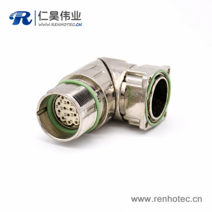 工業防水插座 M623 17芯彎式母頭接線法蘭連接器 工業防水插座 M623 17芯彎式母頭接線法蘭連接器