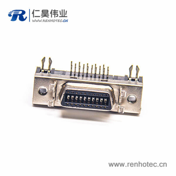 SCSI20HPCN彎式焊接母頭插板插座連接器