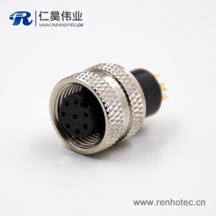 M12a型母頭8芯直式注塑焊線式不帶屏蔽組裝接頭傳感器 M12a型母頭8芯直式注塑焊線式不帶屏蔽組裝接頭傳感器