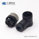 m12組裝式90°母彎頭4針?lè)浪孱^接線母頭工業(yè)連接器