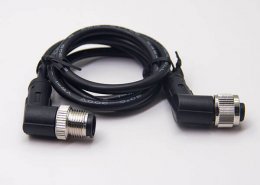 m12電纜彎母頭A編碼1M AWG223芯不帶屏蔽工業防水連接器