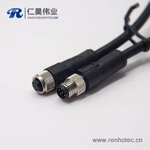 m12 5芯電纜公轉母不帶屏蔽直式A型1M AWG22