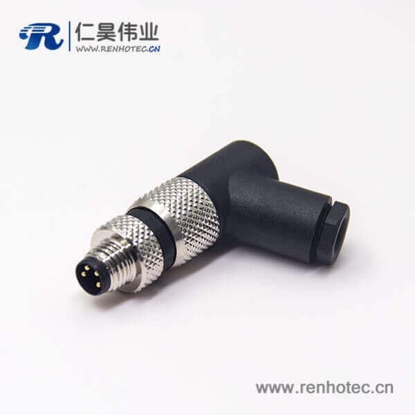 m8公頭彎式4pin插座塑膠外殼組裝式鎖接式航空連接器 m8公頭彎式4pin插座塑膠外殼組裝式鎖接式航空連接器