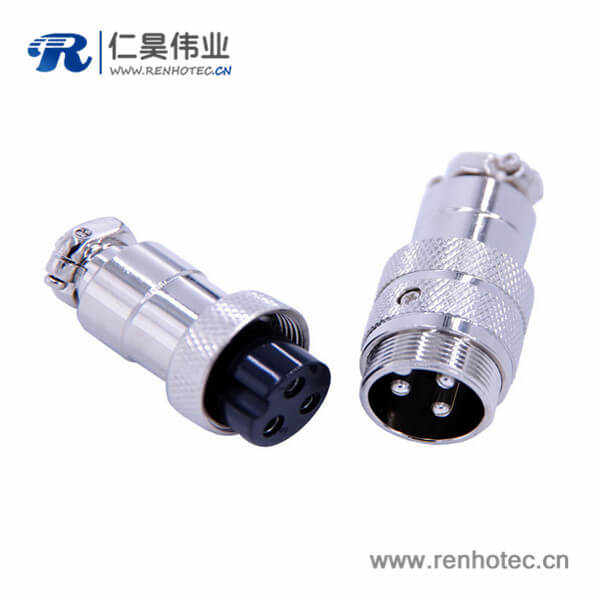 GX20對接航空插頭3芯接線式直式電子連接器