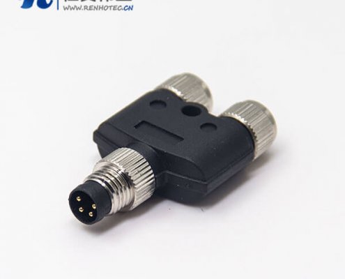 m8 y型連接器一公轉兩母4pin轉接頭
