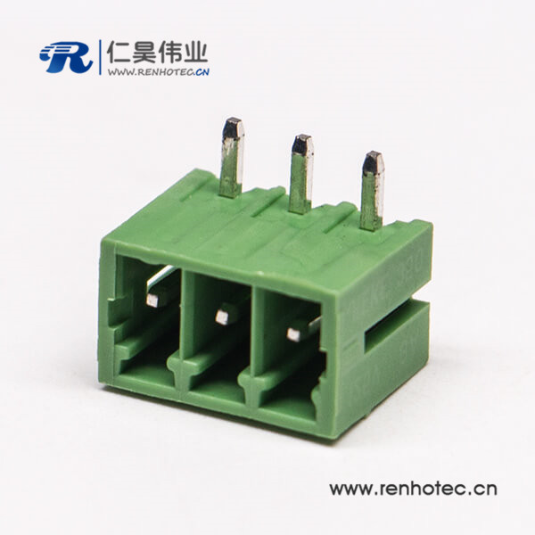 PCB綠色3芯彎式插拔式接線端子綠色接線端子座子 PCB綠色3芯彎式插拔式接線端子綠色接線端子座子