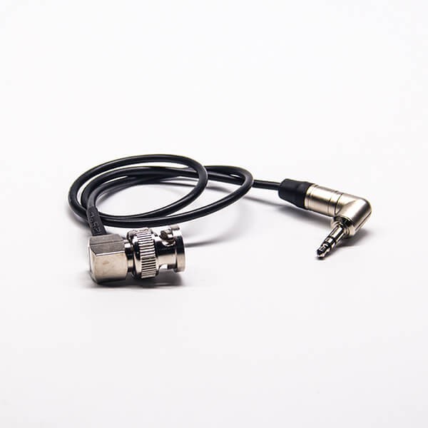 bnc-right-angle-to-35mm-cable-assembly-bnc-male-right-angle-toright-angle-nutirk-35mm-with-rg174-cable-40cm(2) BNC90度轉3.5mm線材 90度BNC公頭彎式轉3.5mm紐崔克原廠彎頭接RG174線40CM