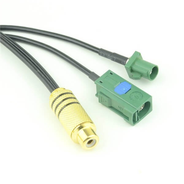 fakra-gps-cable-rf-pigtail-fakra-e-female-to-rca-female-rg174-15cm-cable(1) Fakra smb 連接器E型母公頭二合一轉RCA母頭接RG174線