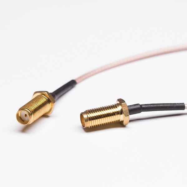 sma-bulkhead-cable-with-brown-coaxial-cable-rg316-td(1) SMA射頻線材接棕色RG316同軸線焊直角SMA母座11牙(穿墻式)+TD