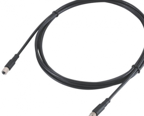 M5注塑線材防水M5 4芯母頭轉4芯公頭延展線1米26AWG