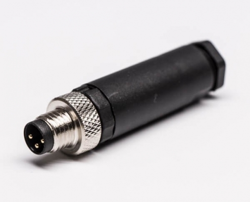 M8現場組裝插頭3芯公直式不帶屏蔽塑料外殼M8*1.0定制
