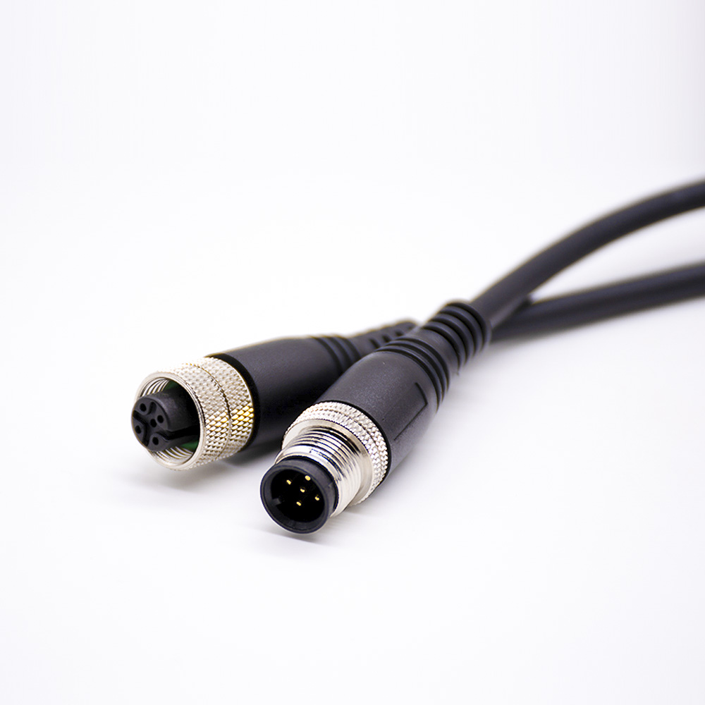 m12連接器5孔公轉母有直式m12注塑線A編碼