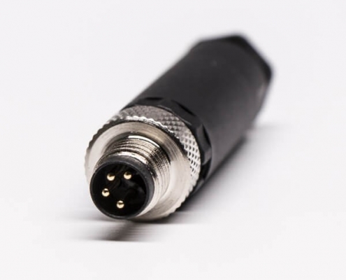 M8現(xiàn)場組裝插頭4芯公直式不帶屏蔽塑料外殼M8*1.0-