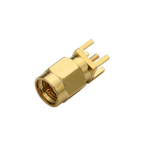 有限電視面板用SMA連接器直式接PCB板穿孔公頭座子 有限電視面板用SMA連接器直式接PCB板穿孔公頭座子