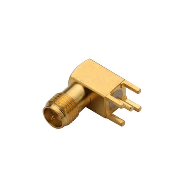 pcb音頻插座反極SMA彎頭母座穿孔式鍍金連接器 pcb音頻插座反極SMA彎頭母座穿孔式鍍金連接器