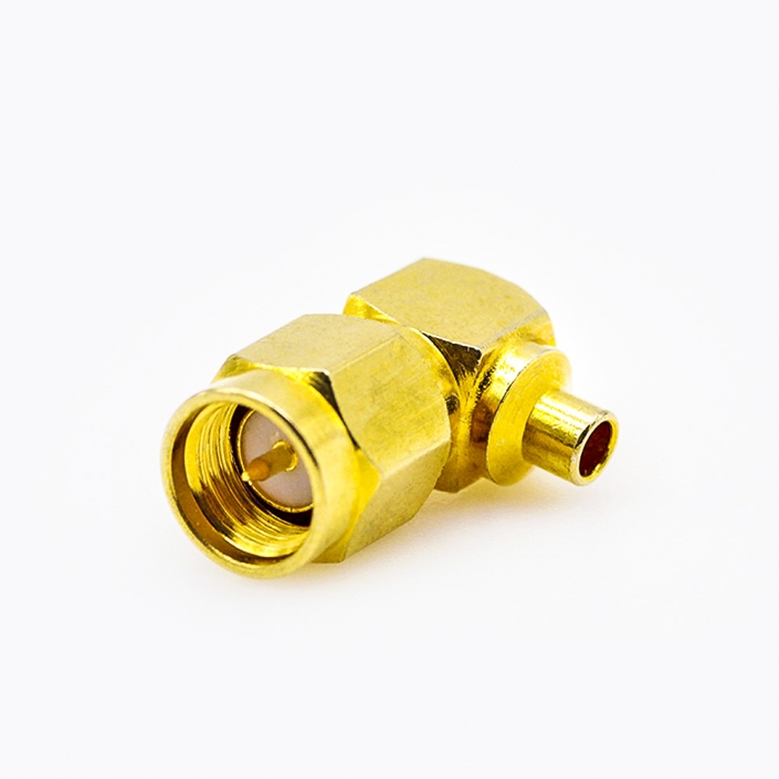 SMA連接器彎式公頭用于接半剛性086線材 SMA連接器彎式公頭用于接半剛性086線材