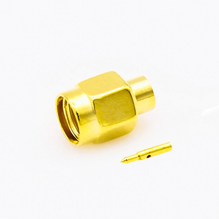 SMA連接器用于半剛性141線材公頭直式焊接類型 SMA連接器用于半剛性141線材公頭直式焊接類型