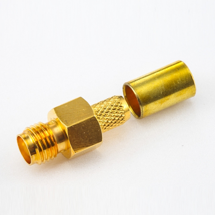 接線RG58 / RG142 / SYV50-3 SMA連接器母頭直式壓接類型