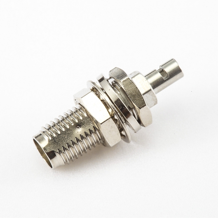 用于RG178 / 1.37mm / 1.45mmSMA螺母連接器母頭直式面板安裝前鎖穿墻開天窗焊接式