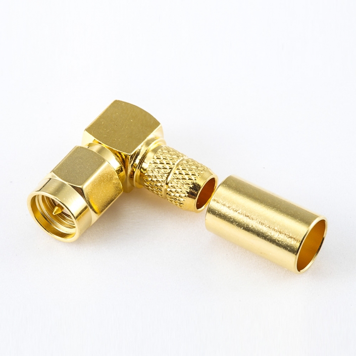 SMA公頭接線連接器彎式壓接用于4D-FB / LMR240 SMA公頭接線連接器彎式壓接用于4D-FB / LMR240