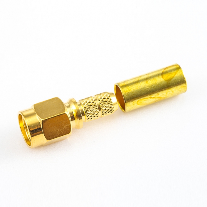 SMA連接器公頭壓接用于LMR195接線直式 SMA連接器公頭壓接用于LMR195接線直式