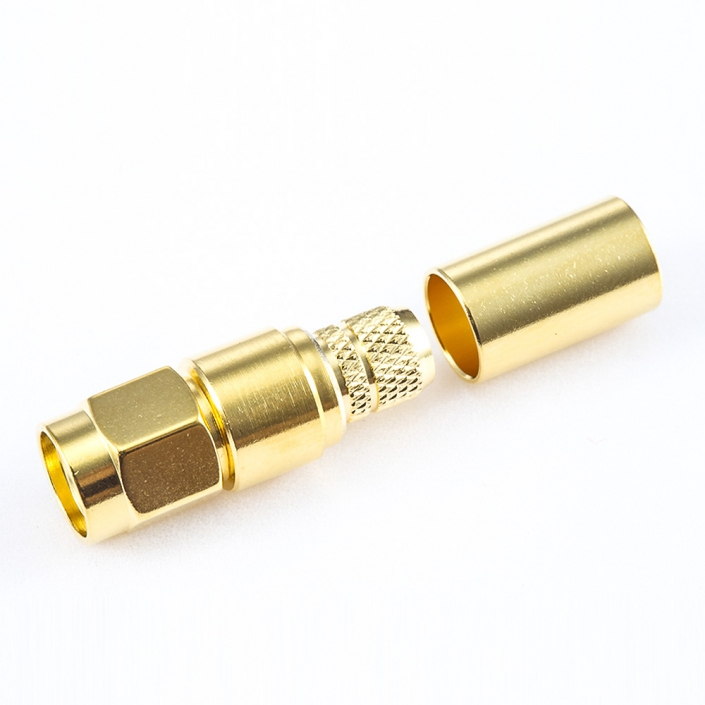 SMA公頭連接器直式壓接用于4D-FB / LMR240接線 SMA公頭連接器直式壓接用于4D-FB / LMR240接線