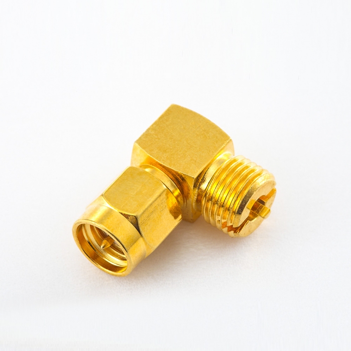 SMA公頭連接器螺母類型彎式PCB安裝焊板后鎖穿墻 SMA公頭連接器螺母類型彎式PCB安裝焊板后鎖穿墻