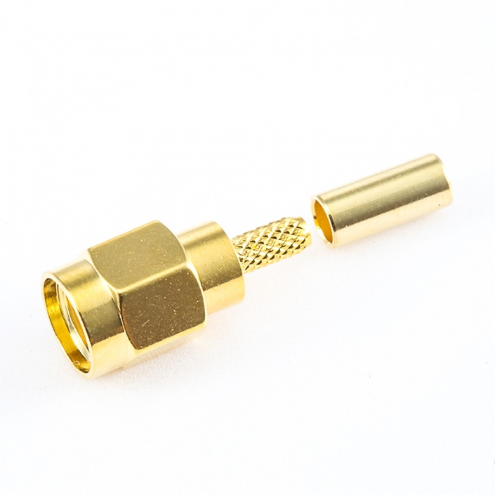 RG174 / RG316 / LMR100接線連接器SMA壓接類型公頭直式 RG174 / RG316 / LMR100接線連接器SMA壓接類型公頭直式