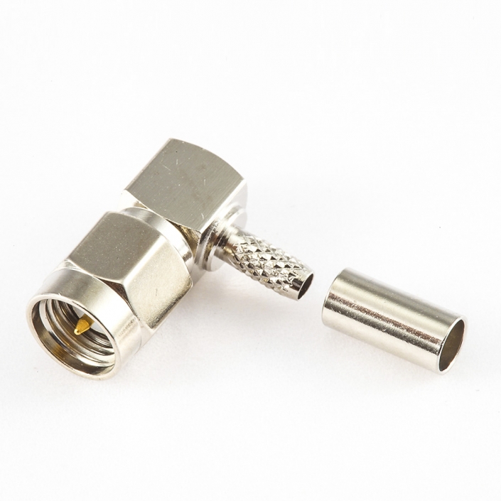 SMA連接器公頭彎式壓接用于SYV50-2電纜 SMA連接器公頭彎式壓接用于SYV50-2電纜