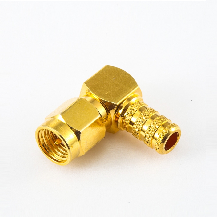 SMA壓接類型用于RG58 / RG142 / SYV50-3連接器公頭彎式 SMA壓接類型用于RG58 / RG142 / SYV50-3連接器公頭彎式