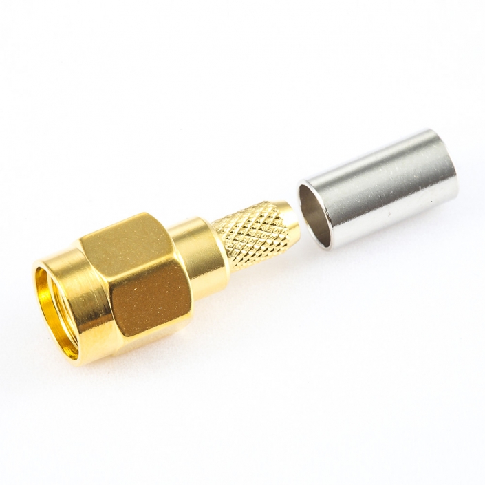 SYV50-2接線公頭直式SMA連接器壓接 SYV50-2接線公頭直式SMA連接器壓接