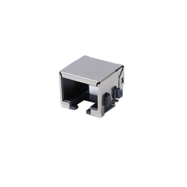 RJ45沉板式網口連接器插座貼片8P8C全包屏蔽不帶燈X2