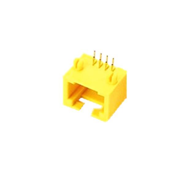 網(wǎng)絡(luò)RJ45模塊1X18P黃色接口插座連接器不帶燈X2