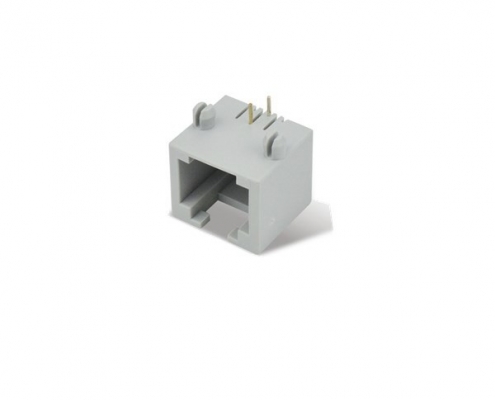 4Pcs Rj45連接器Rj11 6P2C通信插座灰色Unscreen W / O主導